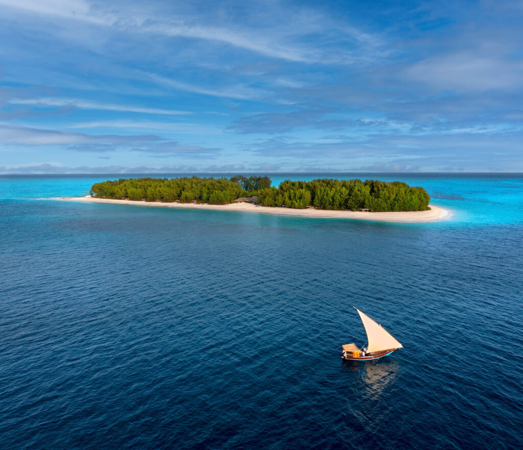 Panoramic View of Mnemba Island in the Indian Ocean